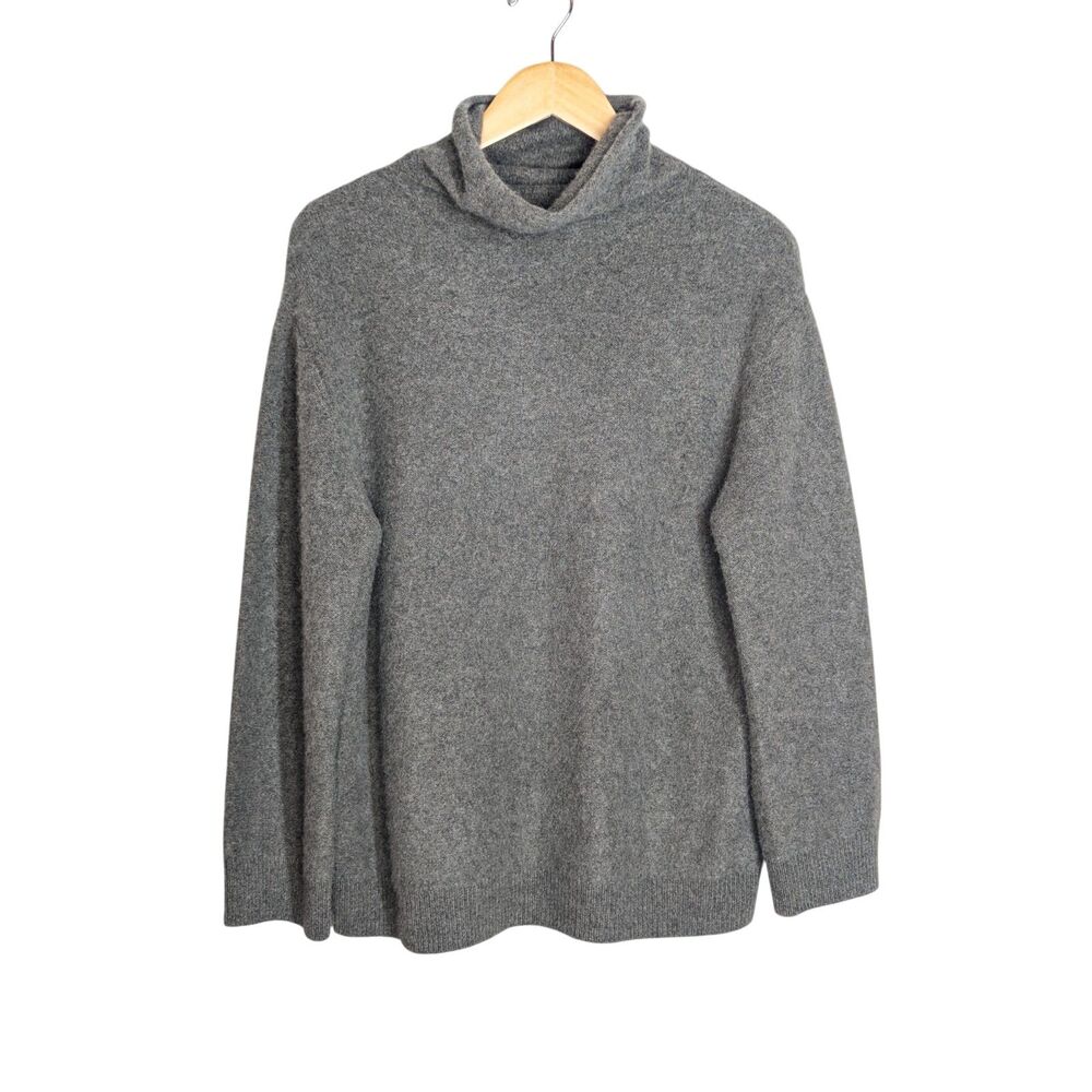 Vince Cashmere Turtle-Neck Sweater Wms Sz S Heather Graphite Gray Minimalist